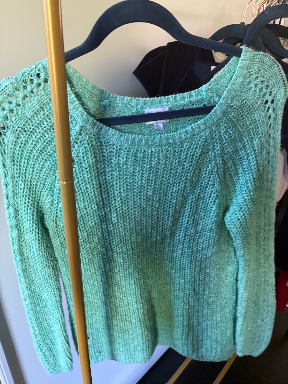 Justice Mint Green Scoop Neck Knit Sweater